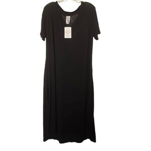 NWT BECCA Black Semi Sheer Maxi Dress Beach Cover Up